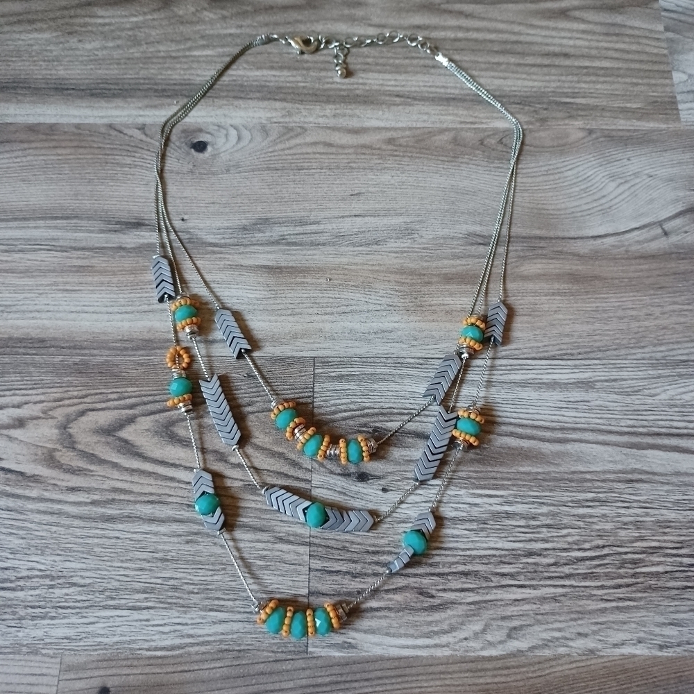 Multi-strand southwest inspired necklace